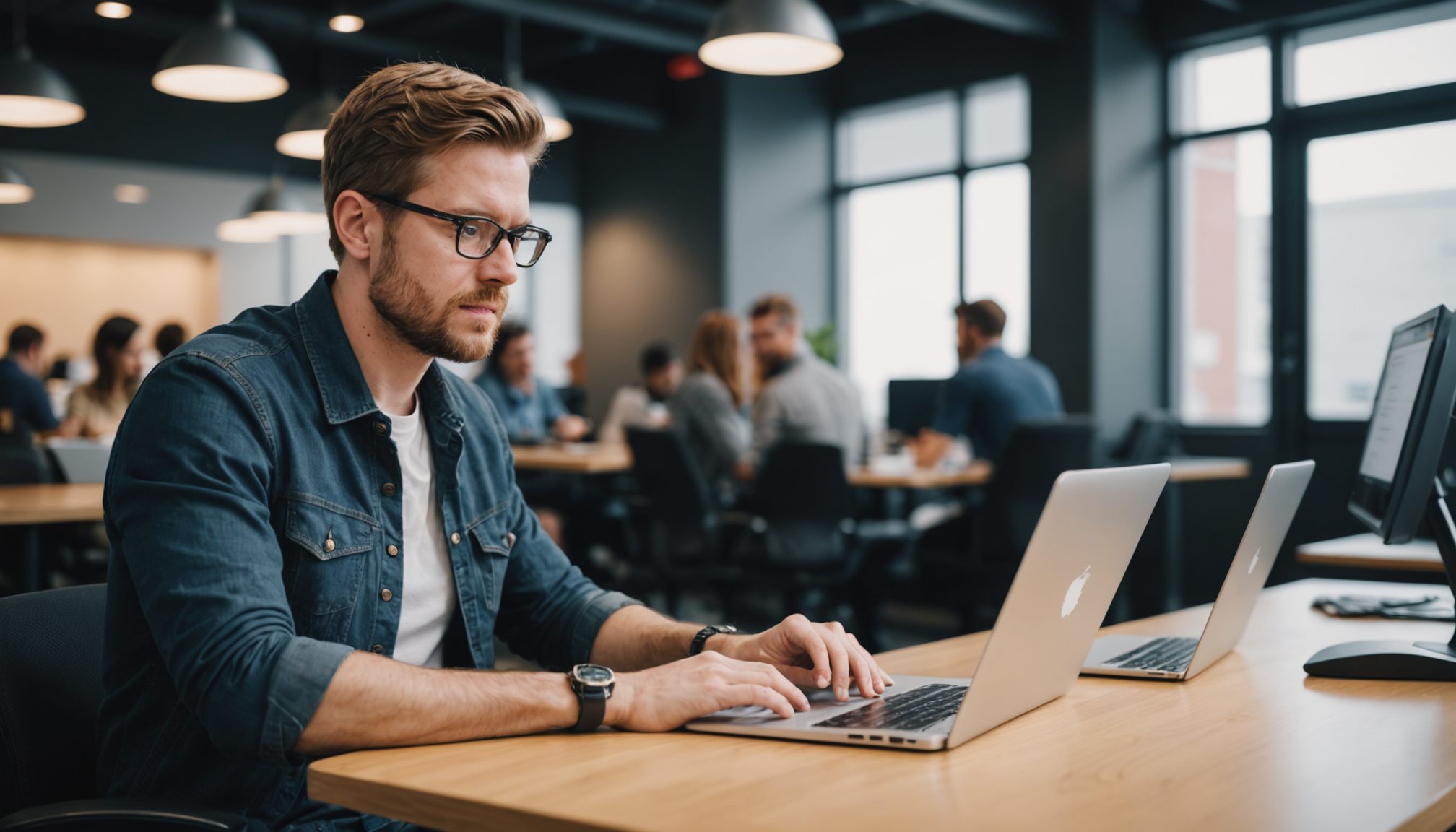 Developer monitoring green CI/CD pipeline workflow checks on dual monitors