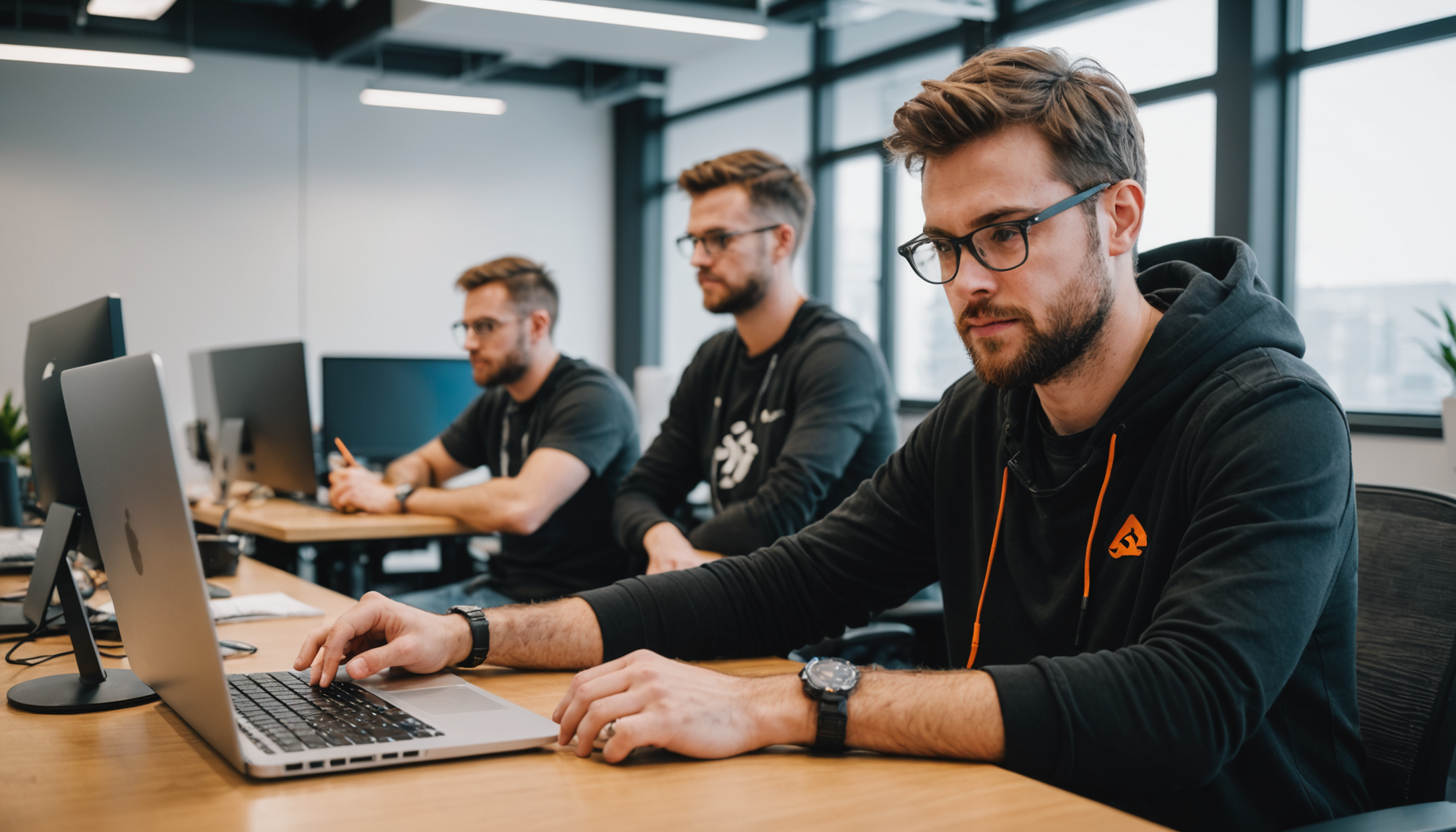Two developer screens side by side displaying GitLab and GitHub pipeline dashboards.